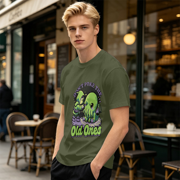 Don't Poke The Old Ones Cute Cthulhu Graphic T-Shirt