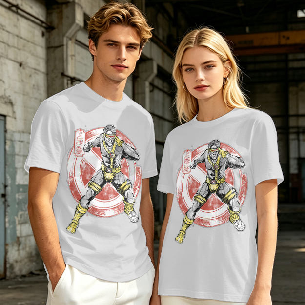 Olive T-shirt with Cyclops X-Men Superhero Graphic Print
