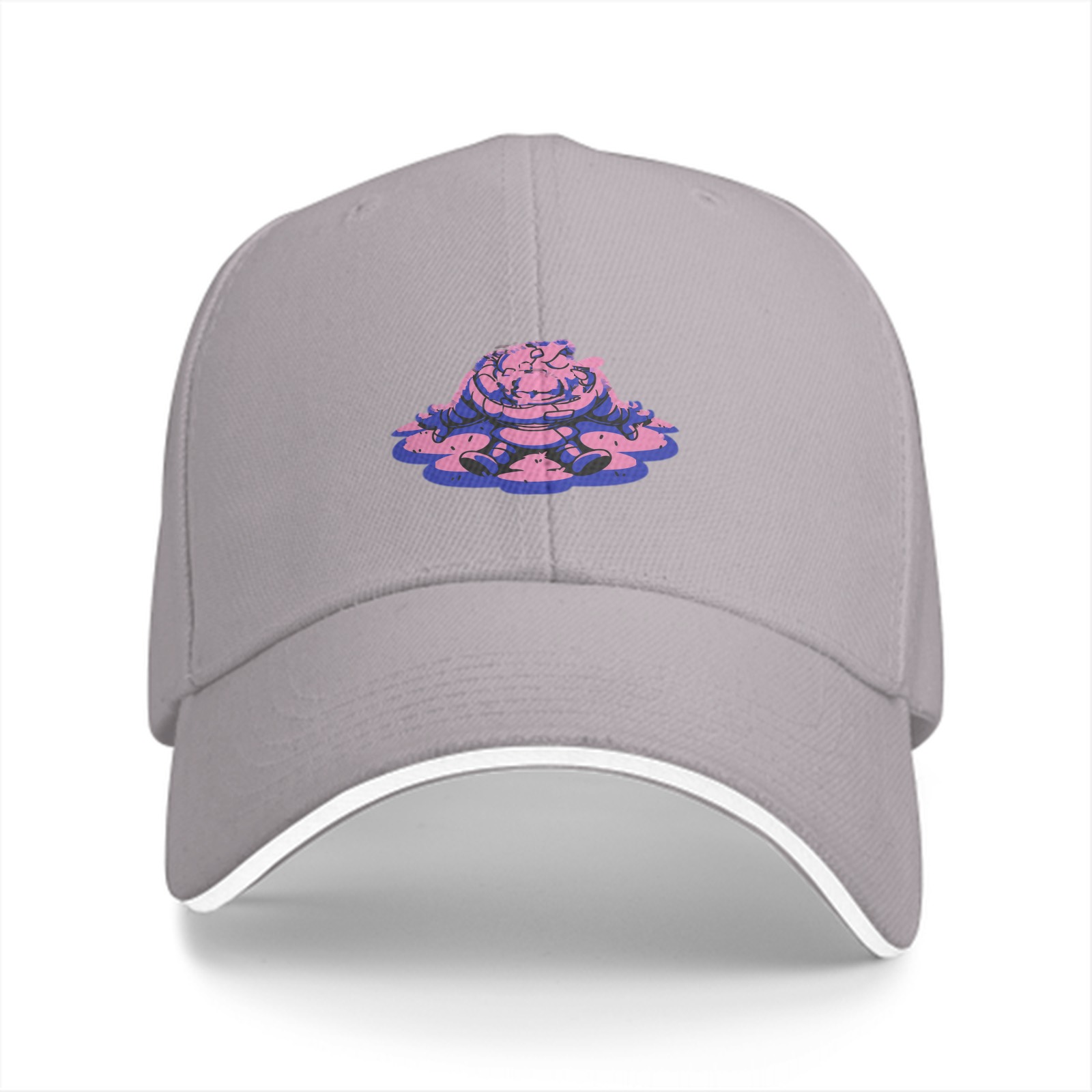 Black Baseball Cap With Pink Purple Slime Monster Graphic