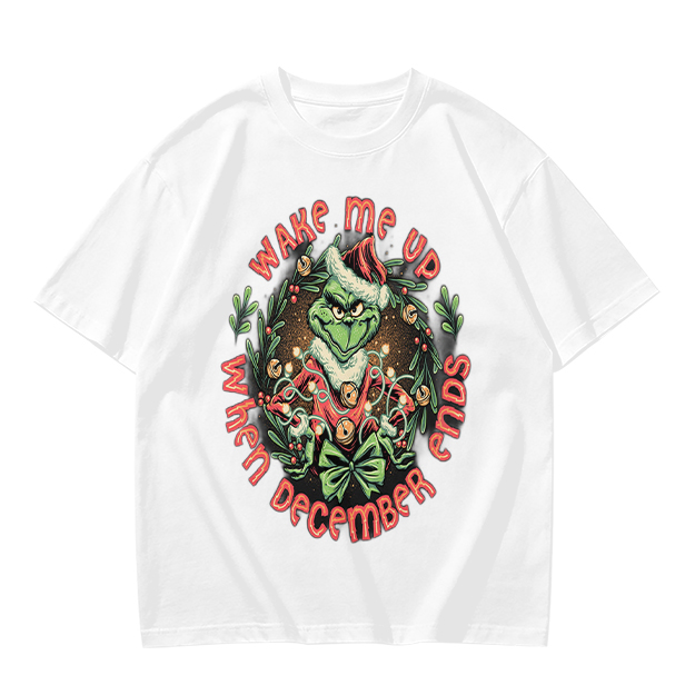 Wake Me Up When December Ends Grinch Christmas T-Shirt