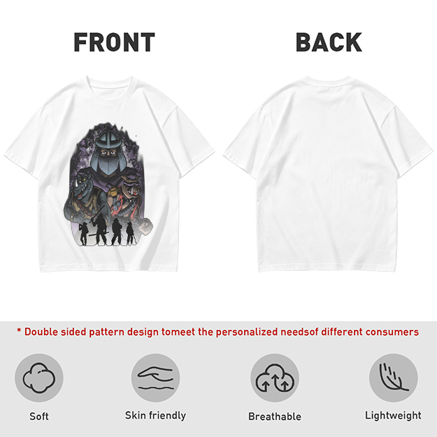 Olive T-Shirt with Teenage Mutant Ninja Turtles Villains Print