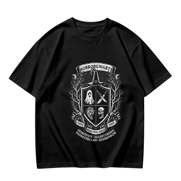 Horrorgwarts Crest Graphic Olive T-Shirt