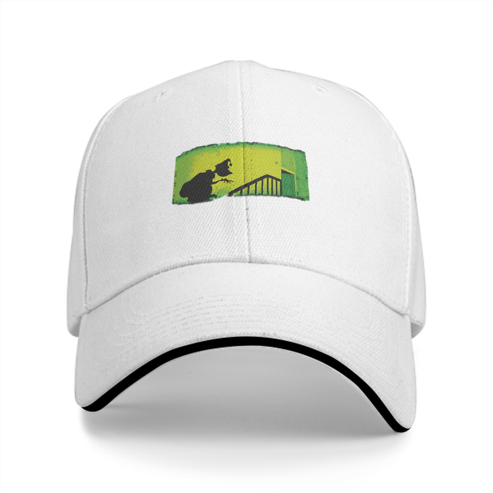 Baseball Cap with Grinch Stealing Christmas Silhouette Art