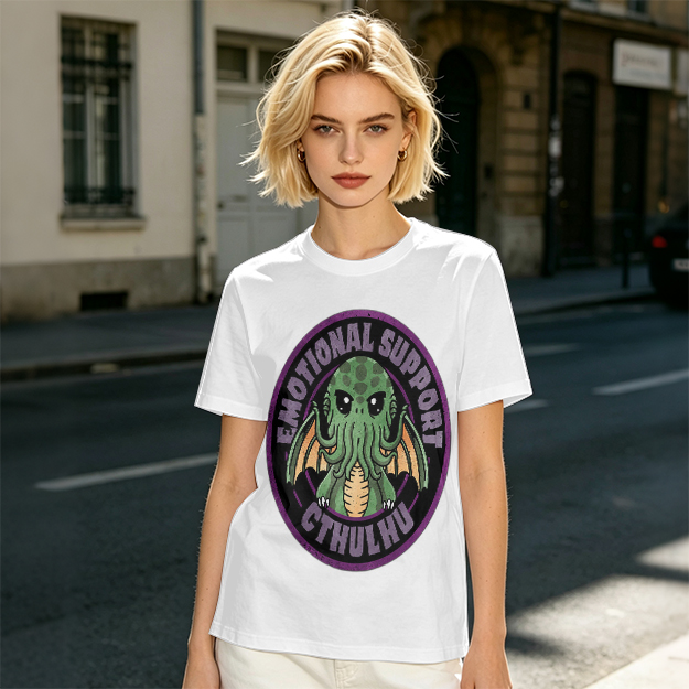 Emotional Support Cthulhu Graphic T-Shirt