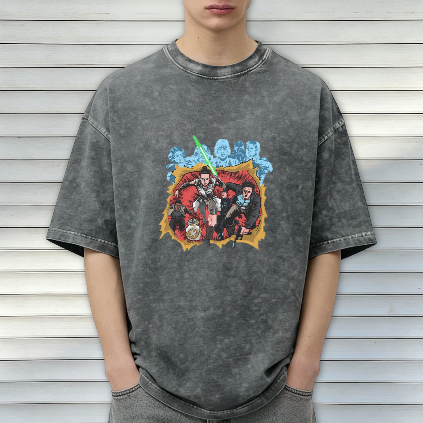 Star Wars Comic Art T-Shirt with Jedi and Characters
