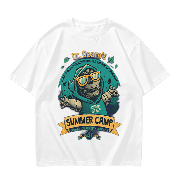 Dr. Doom's Summer Camp Themed Graphic T-Shirt