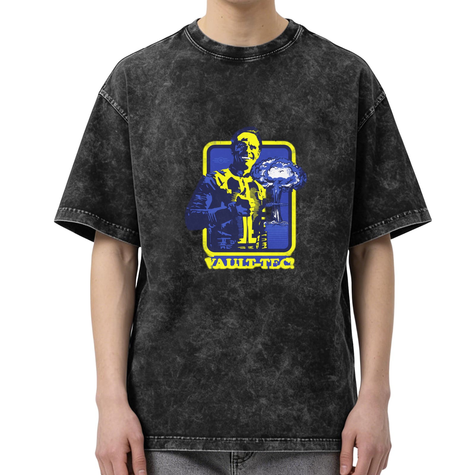 Fallout Vault-Tec Graphic Acid Wash Black T-Shirt