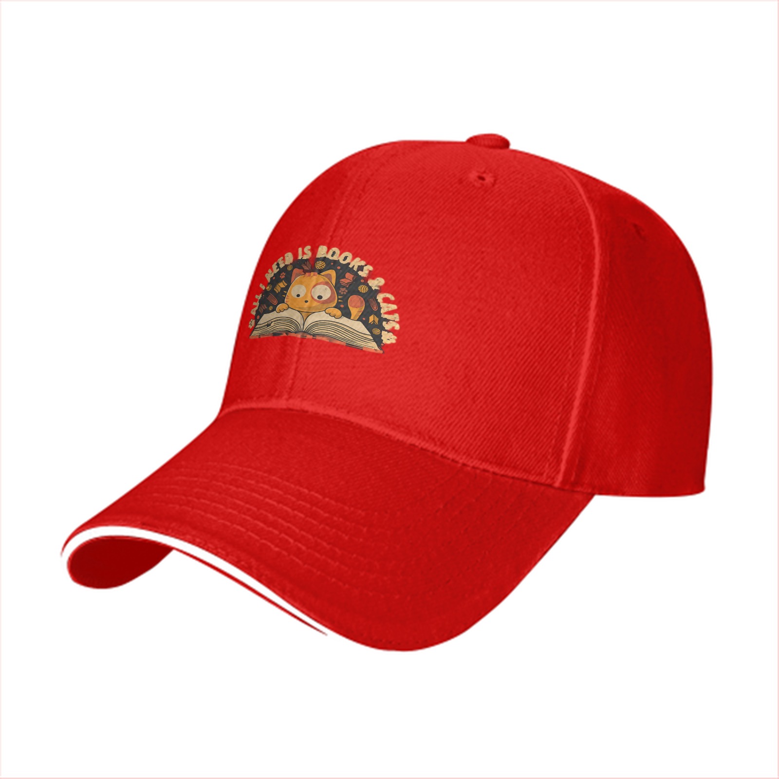 All I Need Is Books And Cats Baseball Cap