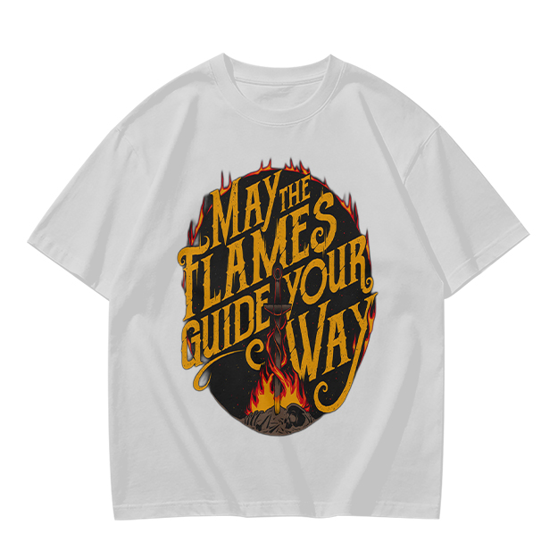 May The Flames Guide Your Way Graphic Olive T-Shirt