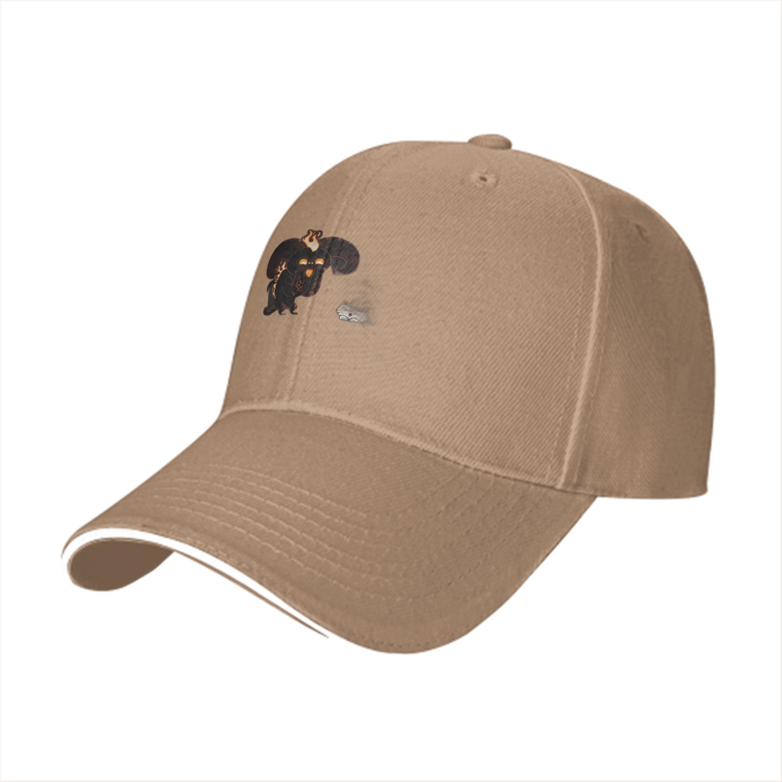 Black baseball cap with Balrog and small wolf graphic