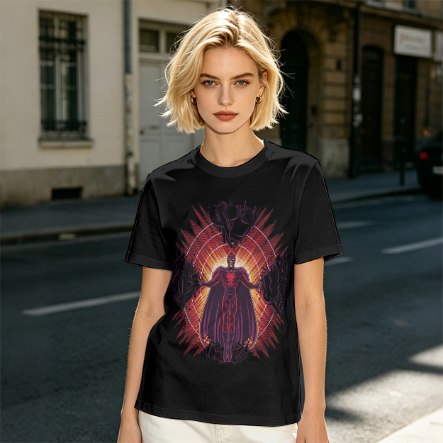 Olive T-Shirt With Superhero Villain Graphic Print