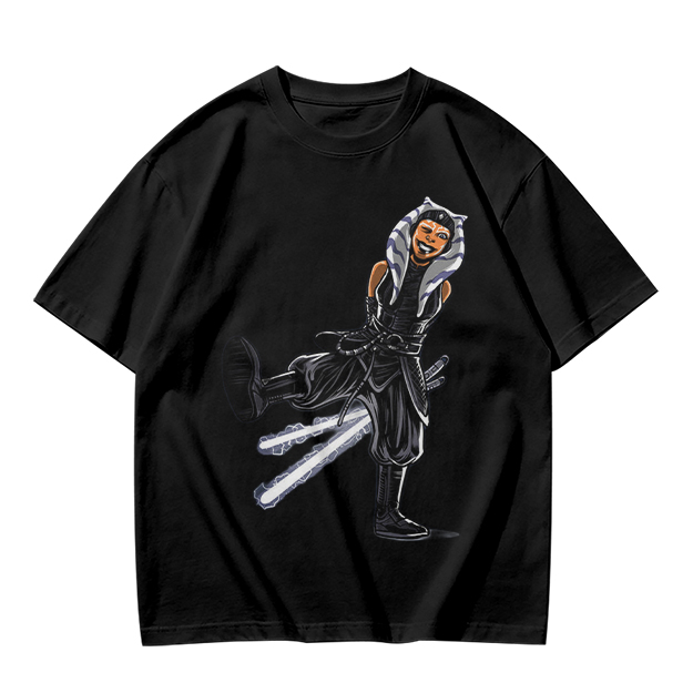 Olive T-Shirt Featuring Ahsoka Tano With Lightsabers