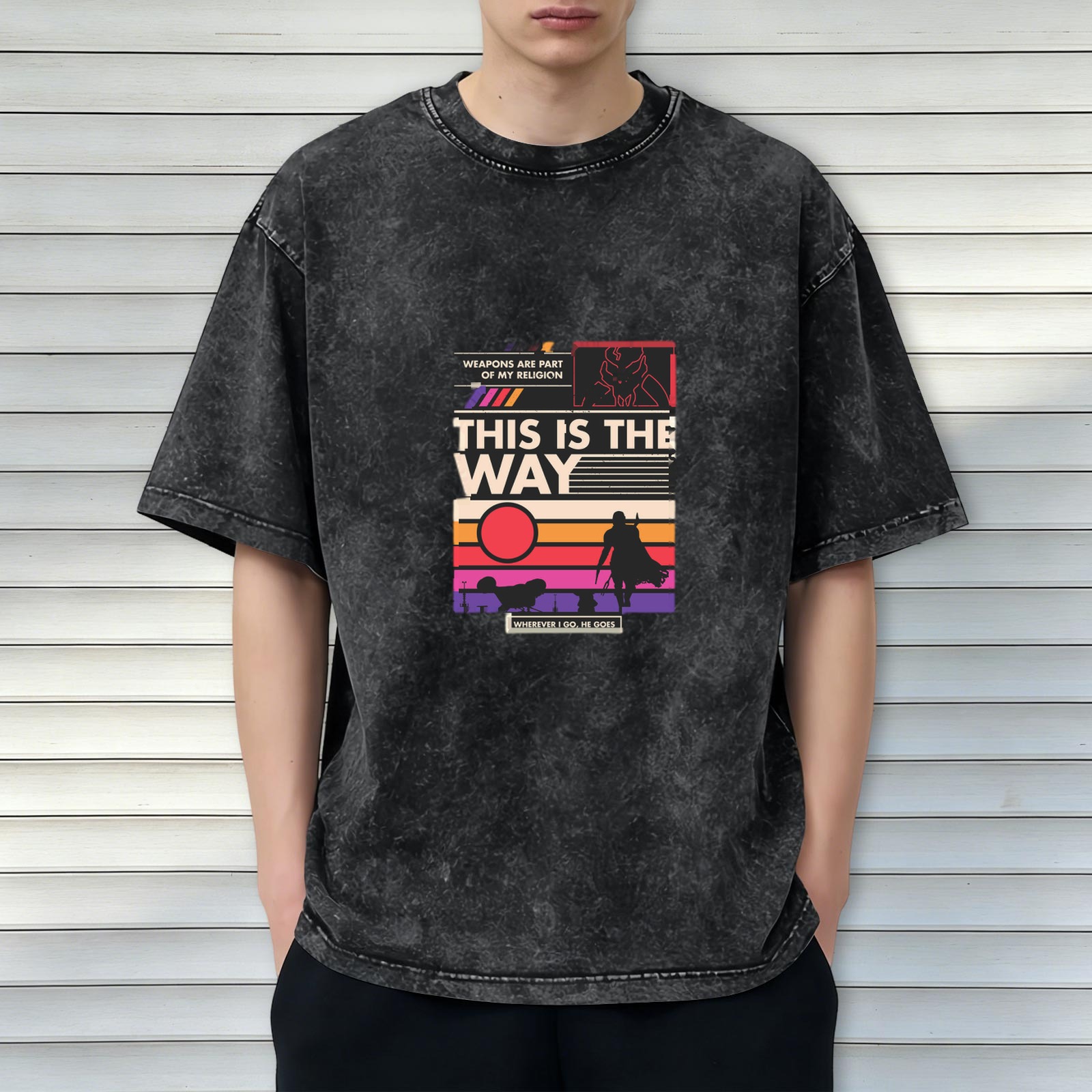 This Is The Way Mandalorian Retro Graphic Acid Wash T-Shirt