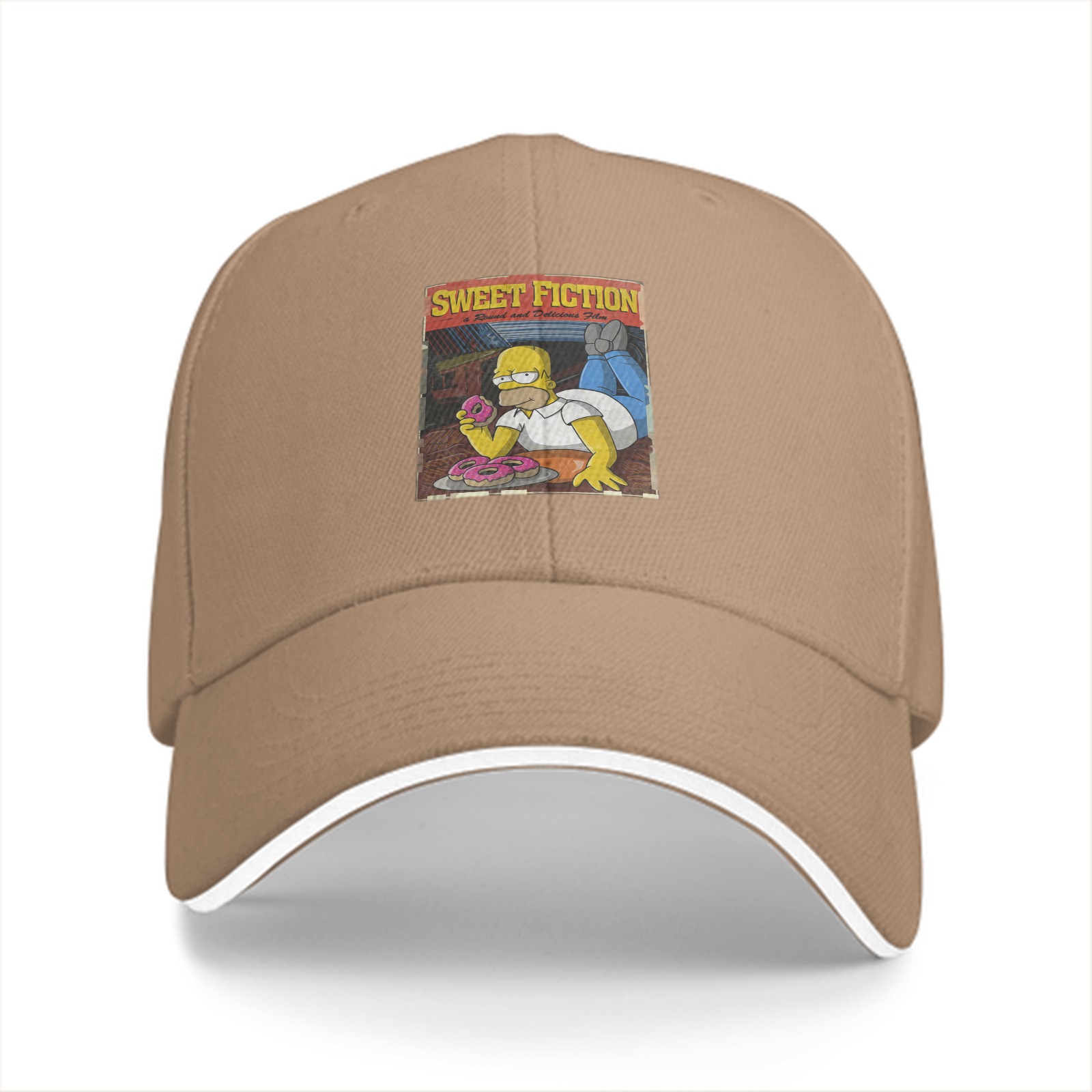 Black baseball cap with Homer Simpson Sweet Fiction graphic