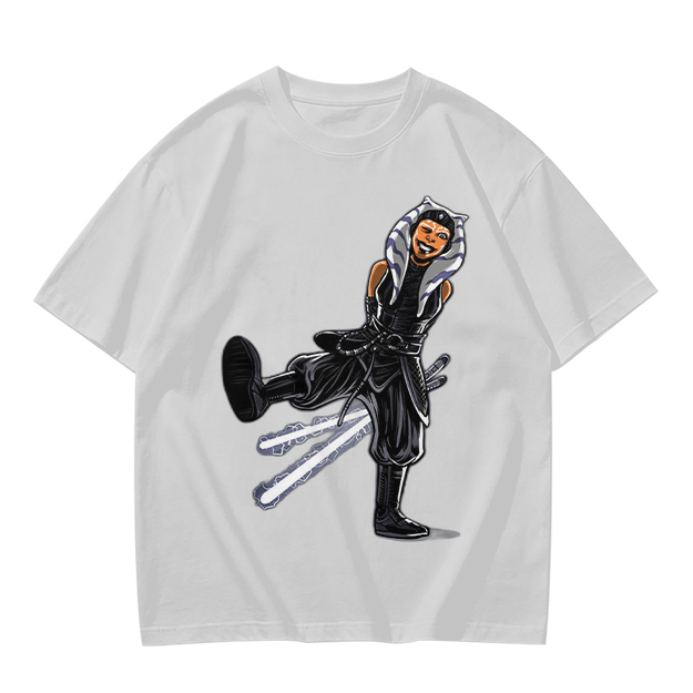 Olive T-Shirt Featuring Ahsoka Tano With Lightsabers