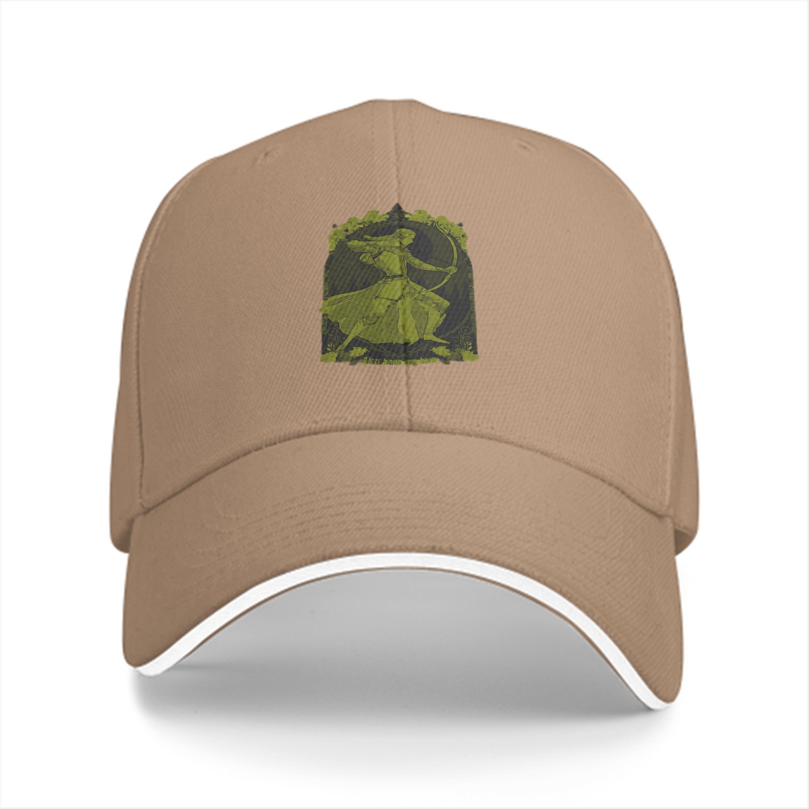 Black Baseball Cap With Archer Woman Graphic Print