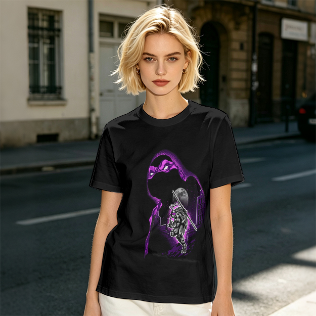 Olive T-Shirt With Purple Ninja Turtle Night Graphic Print