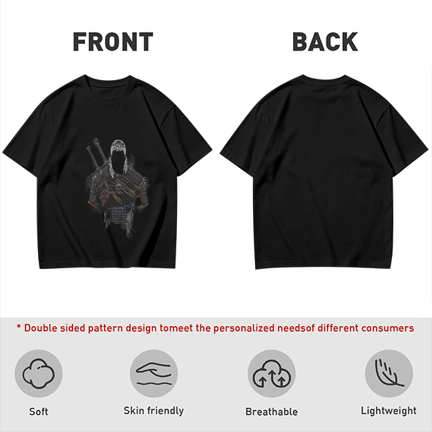 Olive Green T-Shirt With Witcher Inspired Armor Print