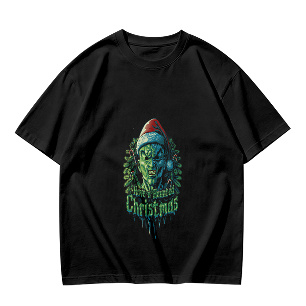 Olive T-Shirt With Scary Green Grinch Christmas Print