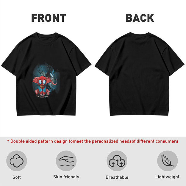 Olive T-Shirt With Spider-Eleven And Venom-Inspired Graphic Print