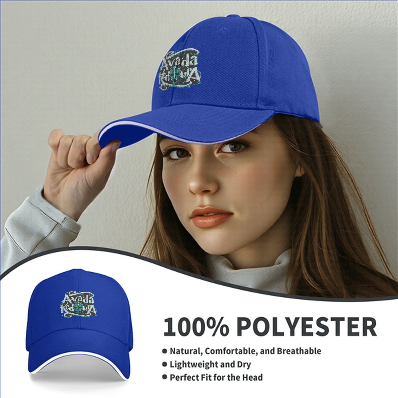 Black baseball cap with Avada Kedavra spell graphic