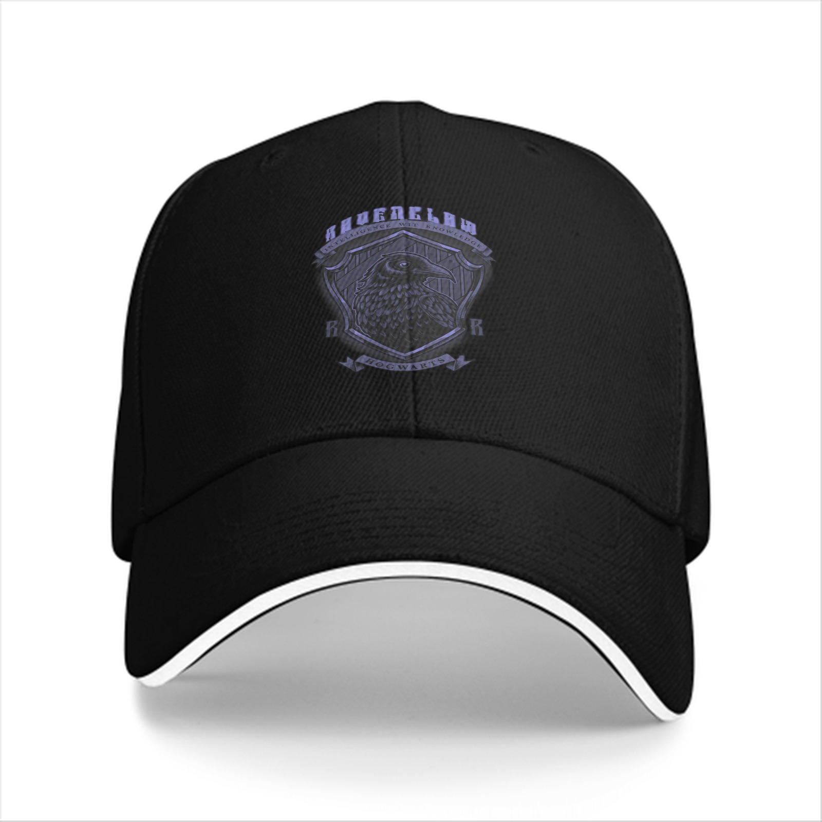 Black Ravenclaw themed baseball cap with house crest