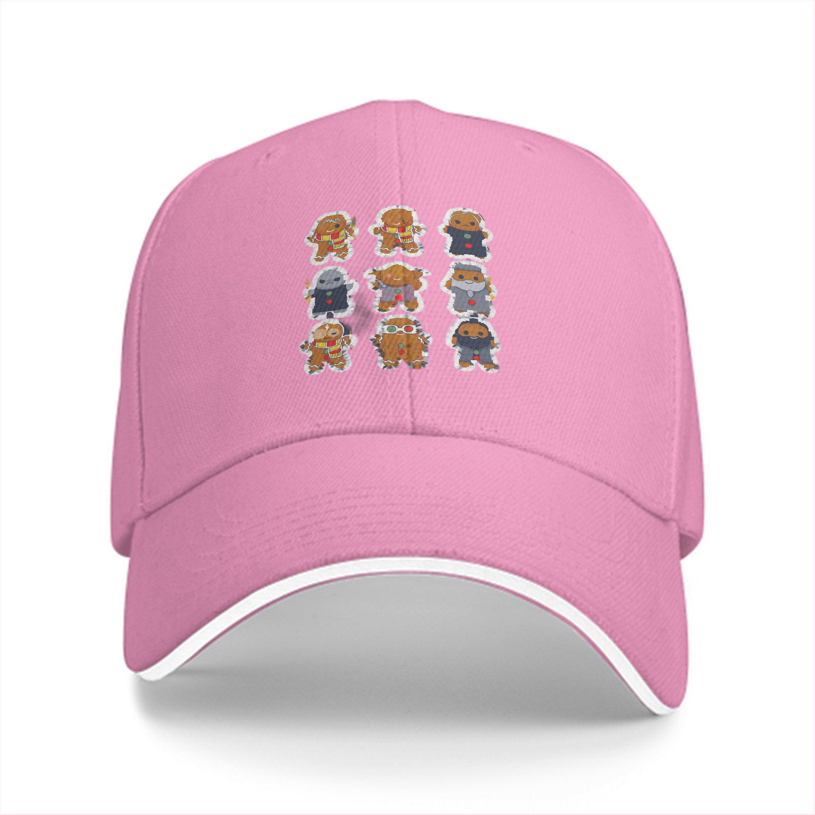 Black Baseball Cap With Star Wars Gingerbread Character Prints
