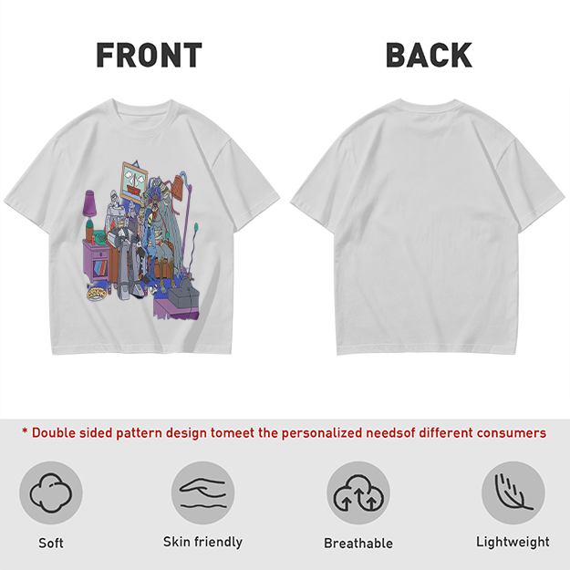 Olive T-Shirt With Quirky Room Scene Graphic Print
