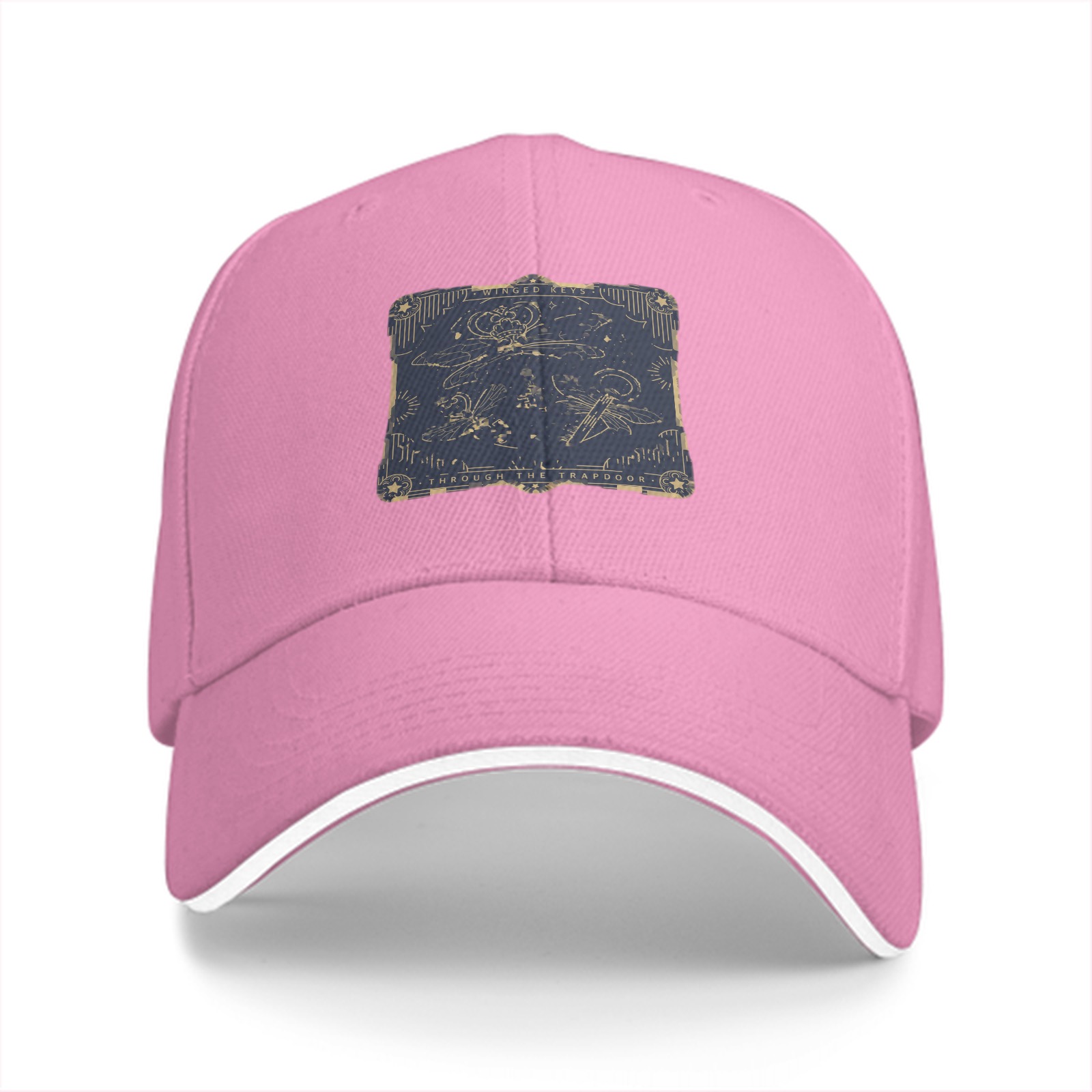 Black baseball cap with celestial line art patch