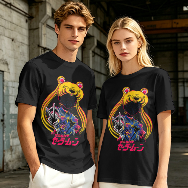 Olive T-shirt with Sailor Moon anime graphic print