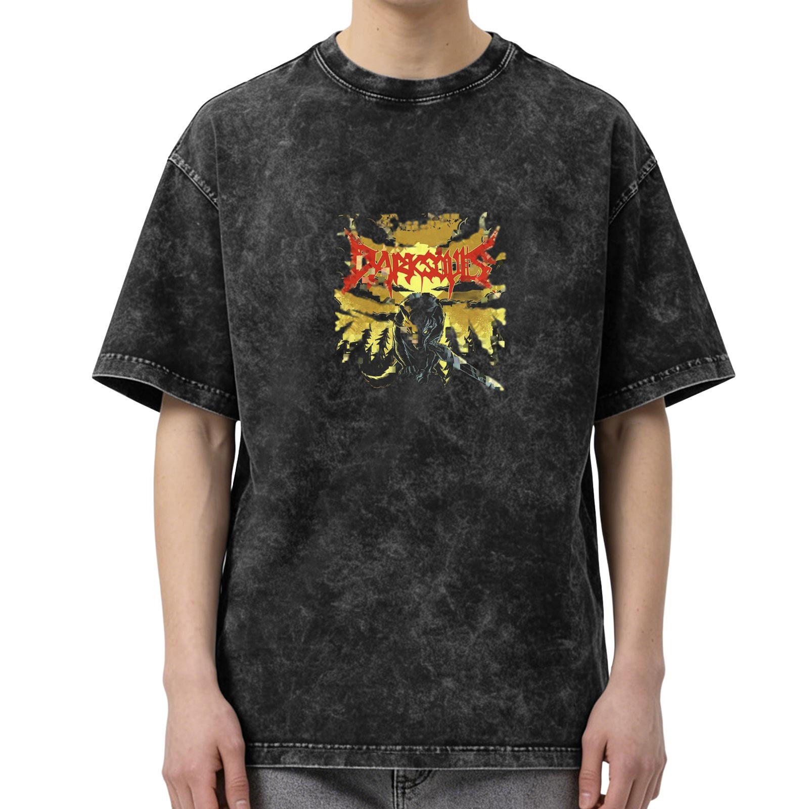 Dark Souls Acid Wash Graphic T-Shirt