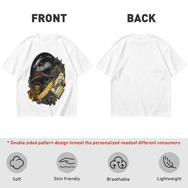 Olive Green Hufflepuff Loyalty Badger Graphic T-Shirt