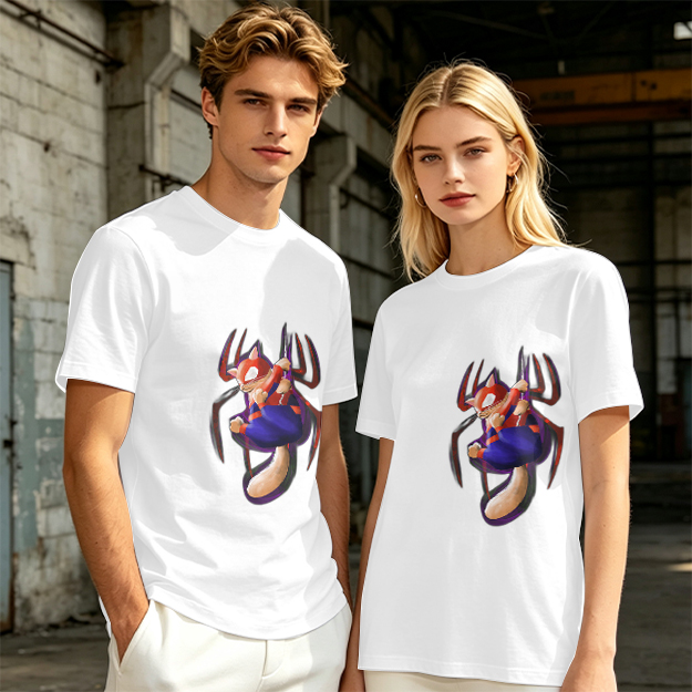 Olive T-Shirt With Spider Cat Superhero Graphic Print