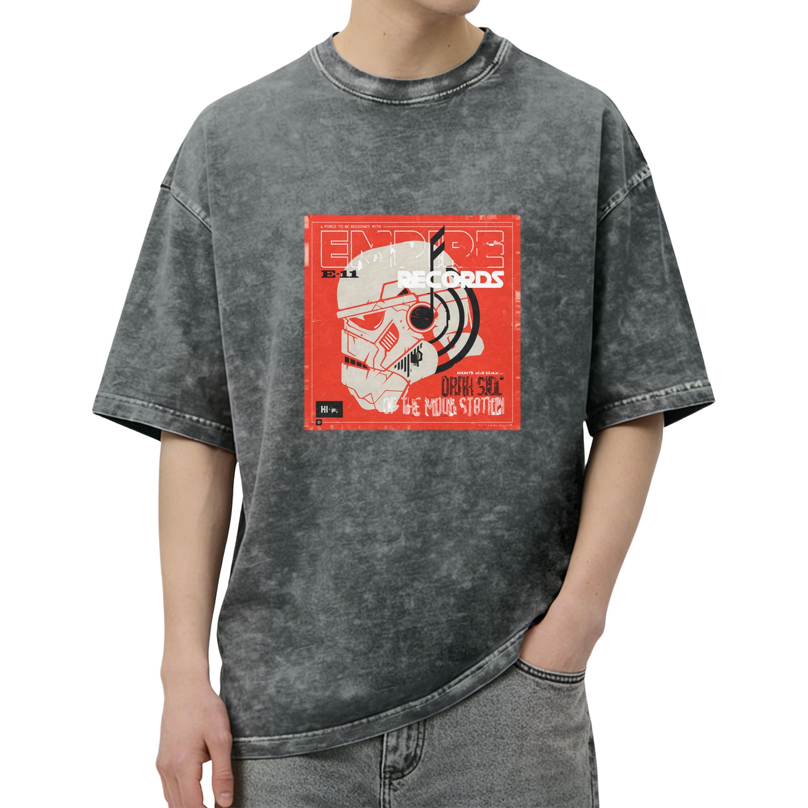 Star Wars Imperial Records Vintage Wash Graphic T-Shirt - Dark Side Music Station Design