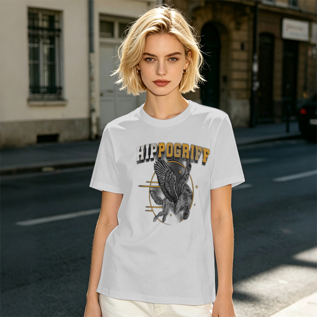 Olive Graphic T-Shirt Featuring Hippogriff Design