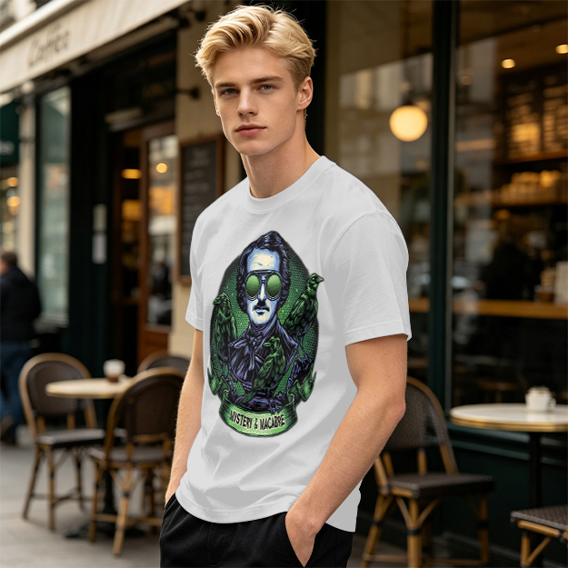 Edgar Allan Poe Raven Mystery Macabre Graphic T-Shirt