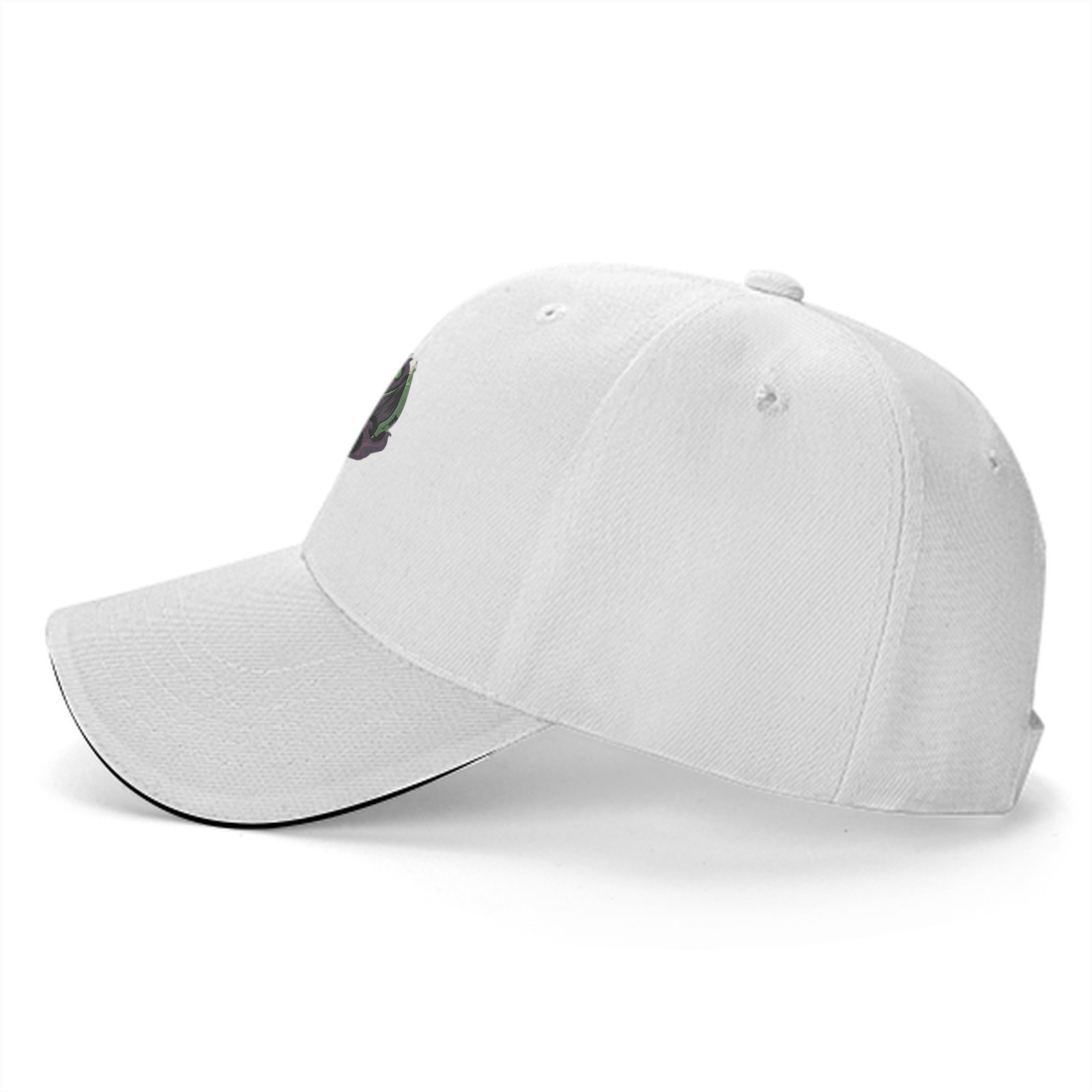 Black baseball cap with cute green octopus graphic design