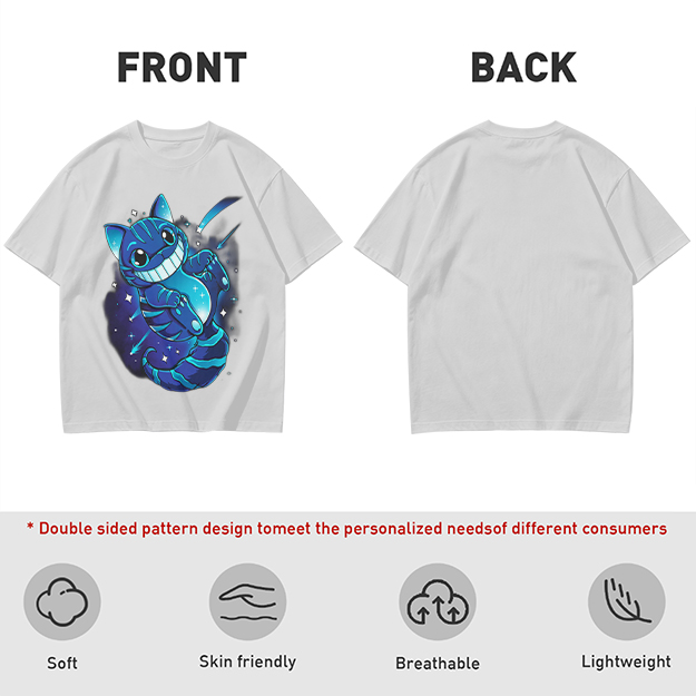Olive T-shirt with Galaxy Cheshire Cat Graphic Print