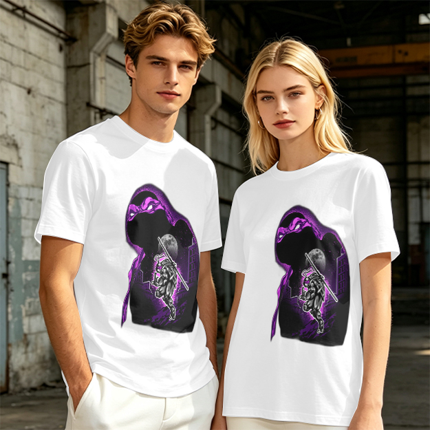 Olive T-Shirt With Purple Ninja Turtle Night Graphic Print