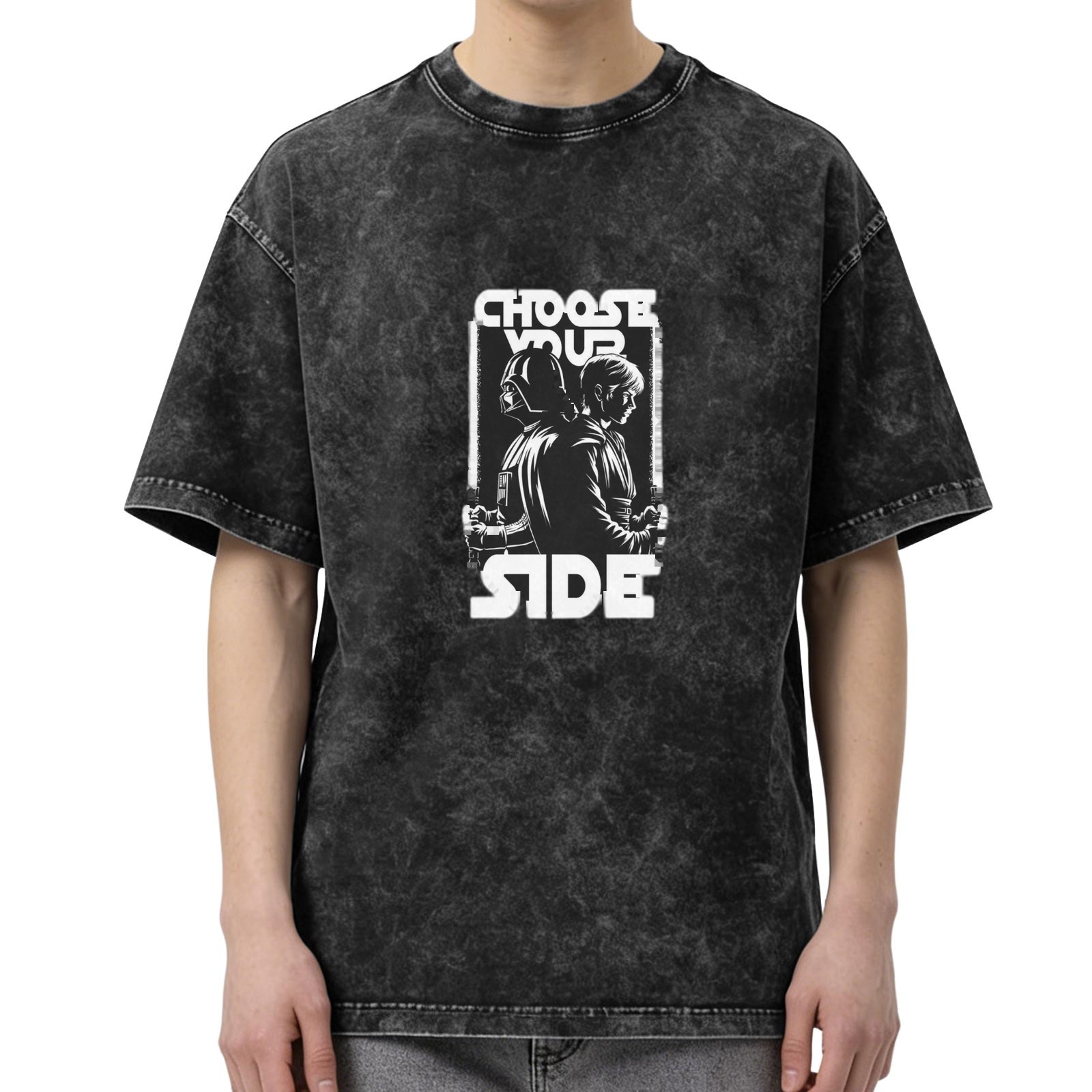 Star Wars Choose Your Side Graphic Acid Wash T-Shirt