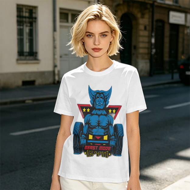 Olive T-Shirt With Beast Mode Gym Lifting Graphic Print