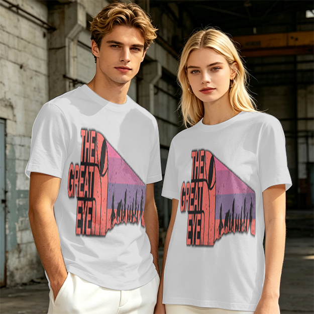 Olive T-Shirt with The Great Eye Sunset Graphic Print