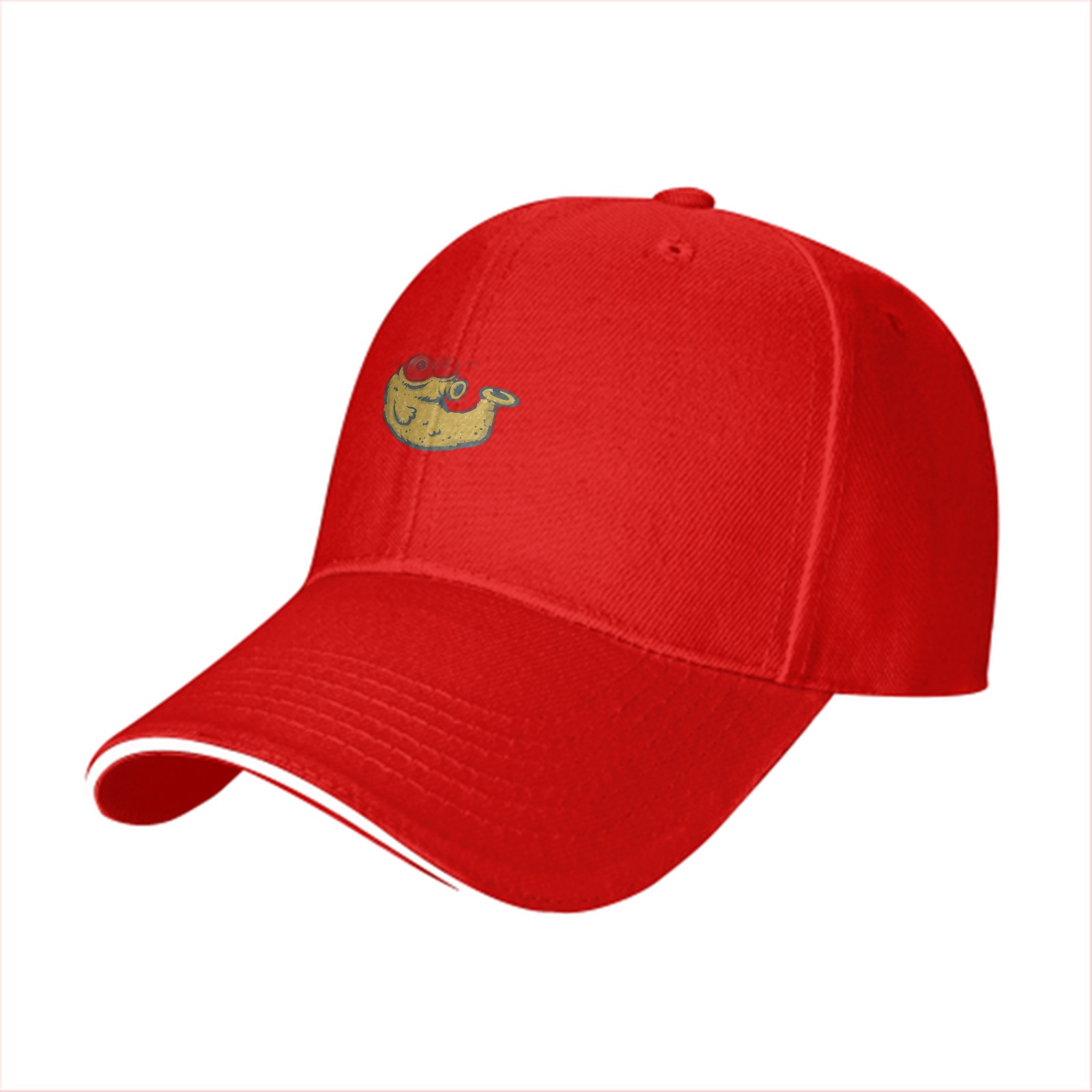 Black Baseball Cap With Whimsical Yellow Whale Print
