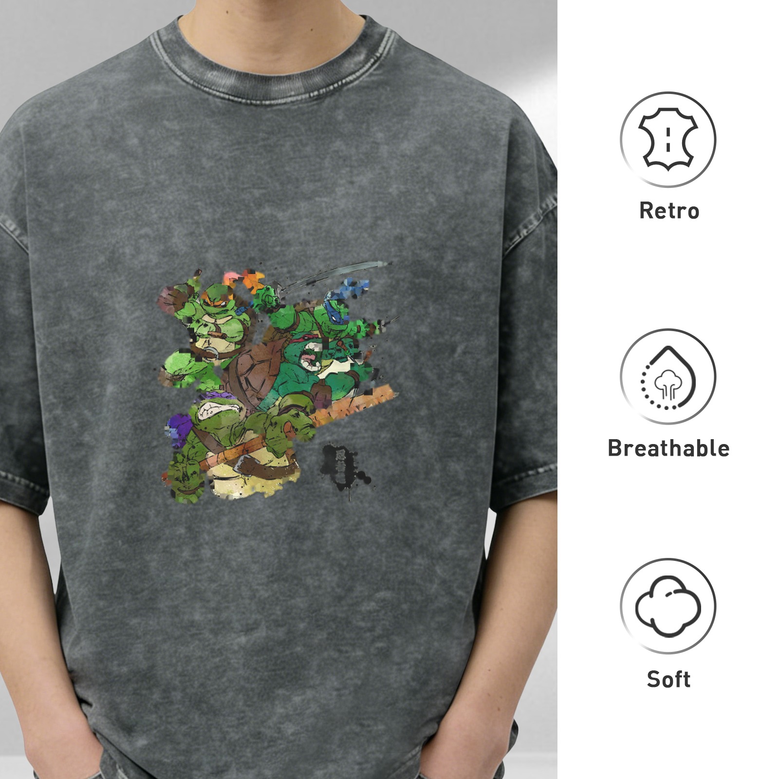 Teenage Mutant Ninja Turtles Graphic Vintage Wash T-Shirt