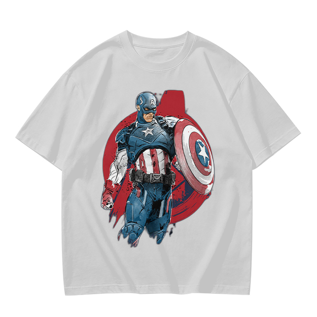 Olive T-shirt with Captain America Graphic Print