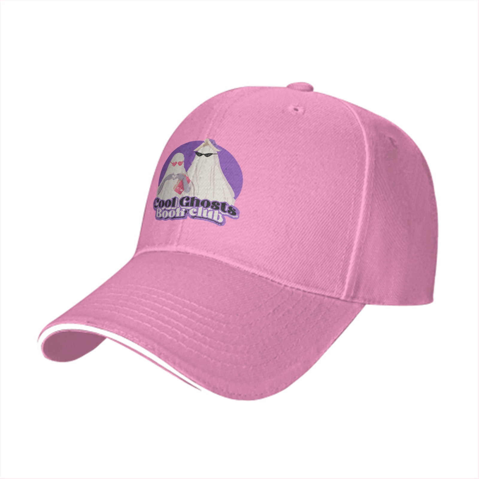 Cool Ghosts Book Club Graphic Black Baseball Cap