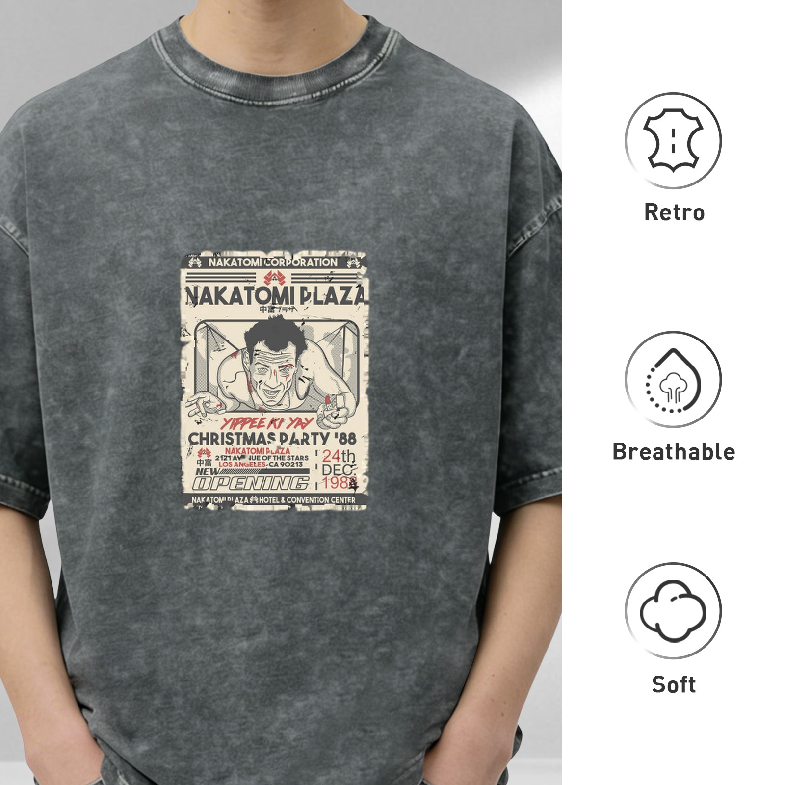 Nakatomi Plaza Christmas Party 88 Vintage Graphic T-Shirt