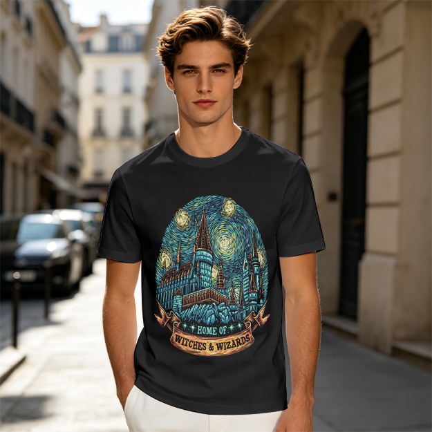 Home of Witches & Wizards Castle Starry Night T-Shirt