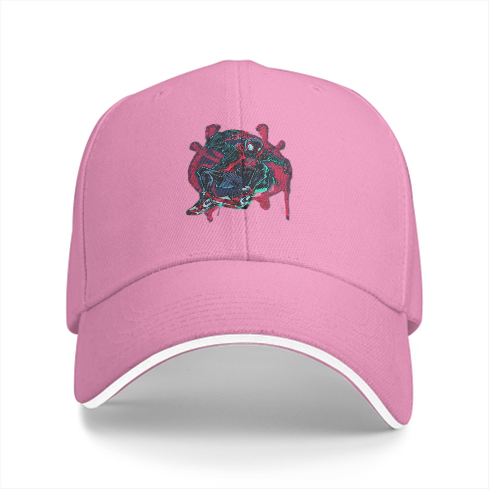 Black Baseball Cap With Miles Morales Spider-Man Graphic