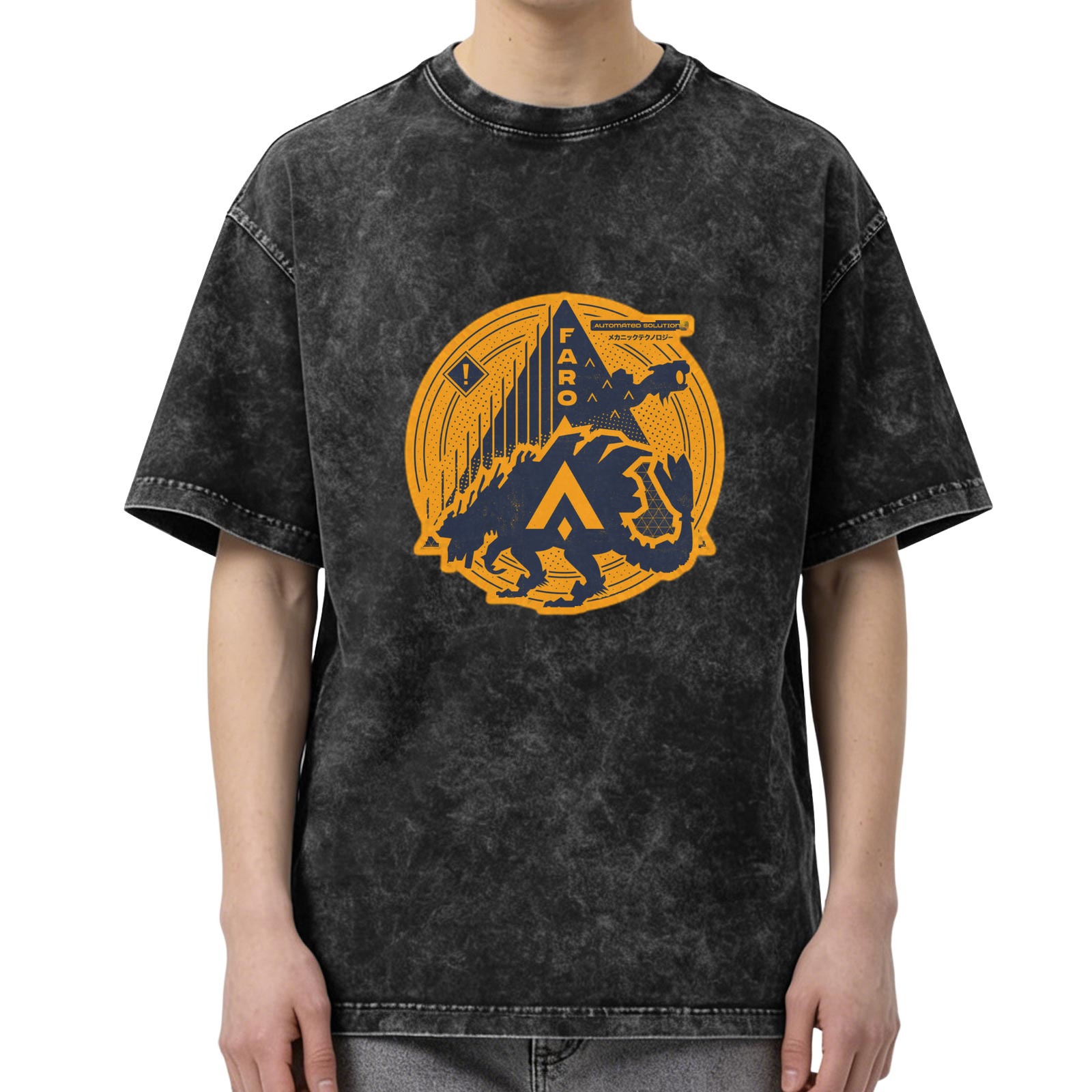 FARO themed acid wash graphic t-shirt